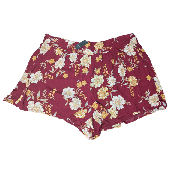 NWT Torrid Red Floral Gauze Flowy Shorts - Picture 1 of 7